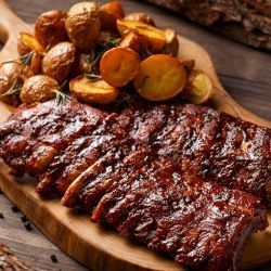Ребра BBQ в имбирном соусе с картофелем стоун 1кг.