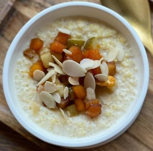 Пшенная каша с тыквой, грушей и грецким орехом  